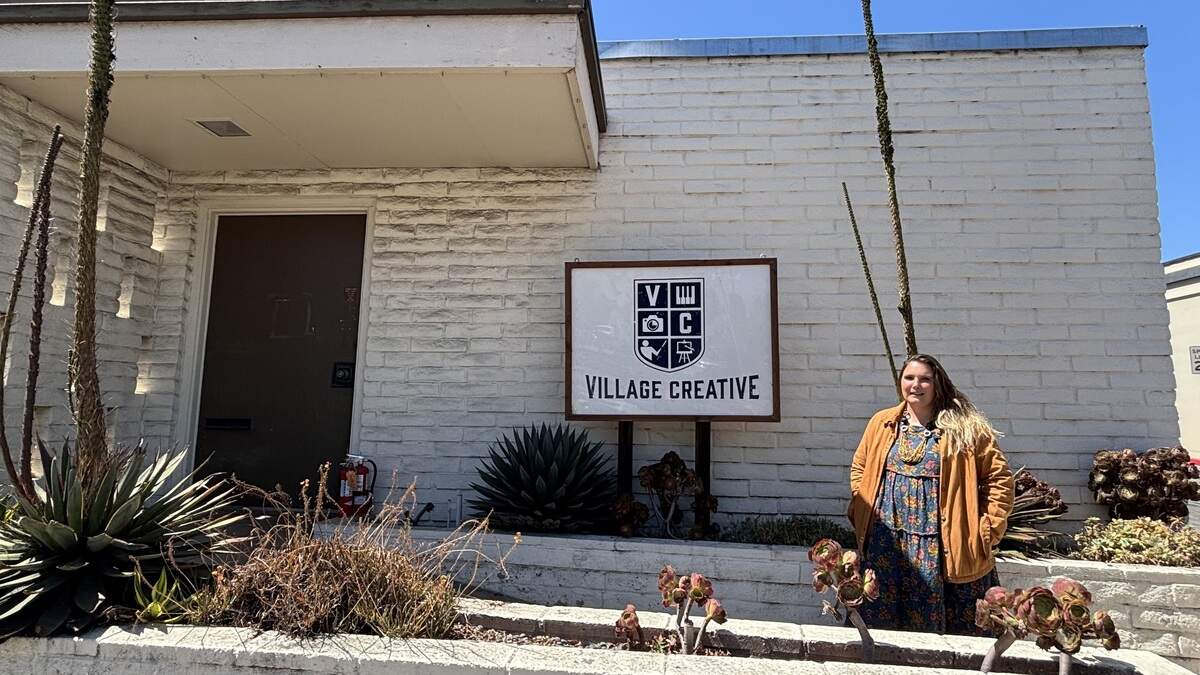 Emily Bechtel owns Village Creative, where a new mural is being painted to represent artists in the community of Arroyo Grande, seen here on July 28, 2026.